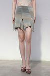 RUI segment dyeing lit low -waist short skirt RSS23KN05 dawn yellow and blue gradient